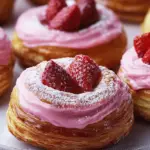 Strawberry Cheesecake Croissant Donuts