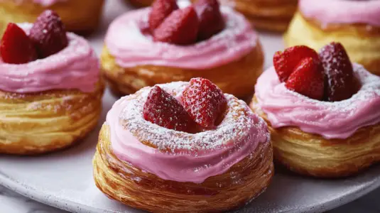 Read more about the article Strawberry Cheesecake Croissant Donuts