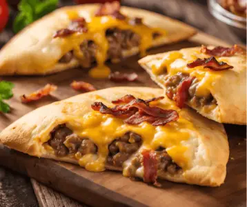 Read more about the article Ooey-Gooey Bacon Cheeseburger Pizza Pockets