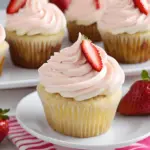 White Chocolate Strawberry Cupcakes