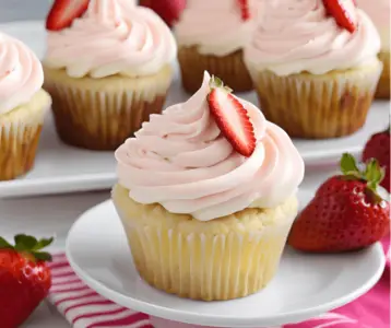 Read more about the article White Chocolate Strawberry Cupcakes